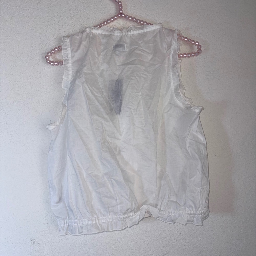 Parker White Eyelet Tie-Front Sleeveless Blouse - Picture 2 of 10